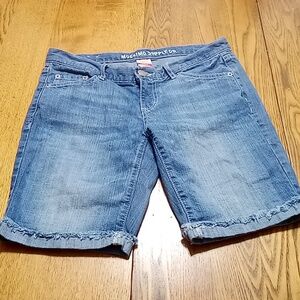 MOSSIMO SUPPLY CO. Jeans Shorts Womens 7 BLUE Cuff Preowned Summer Spring Used